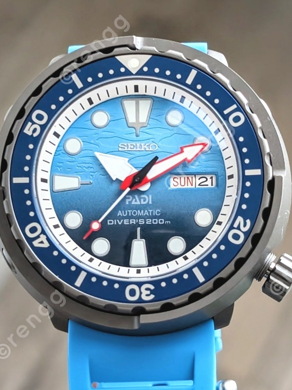 Titanium Tuna Canned 47mm Seiko PADI Automatic Diver Mod Watch Blue Sapphire